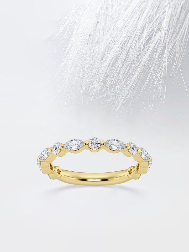 Marquise & Round FG - VS2 Lab Grown Diamond Alternative Wedding Band - Doozy Diamonds