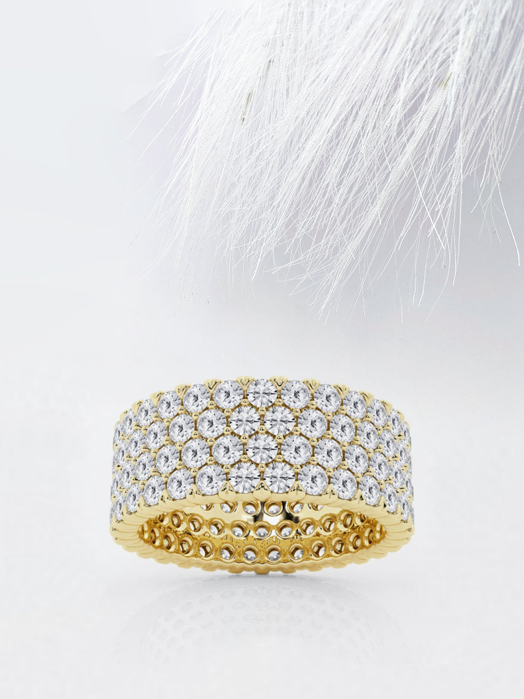 Round FG - VS2 Lab Grown Diamond Four Row Wedding Band - Doozy Diamonds