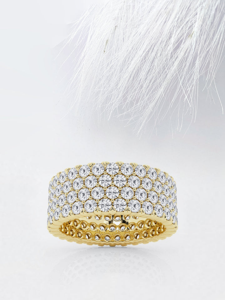 Round FG - VS2 Lab Grown Diamond Four Row Wedding Band - Doozy Diamonds