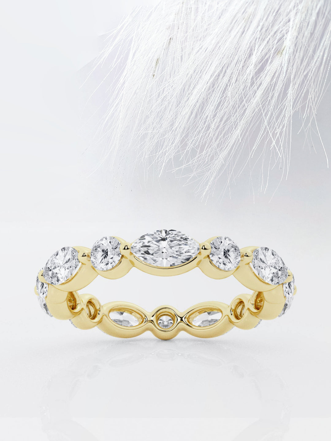 Marquise & Round FG - VS2 Lab Grown Diamond Floating Wedding Band - Doozy Diamonds