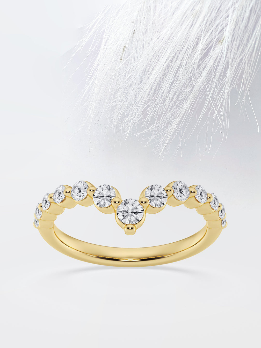 Round FG - VS2 Lab Grown Diamond Chevron Wedding Band - Doozy Diamonds