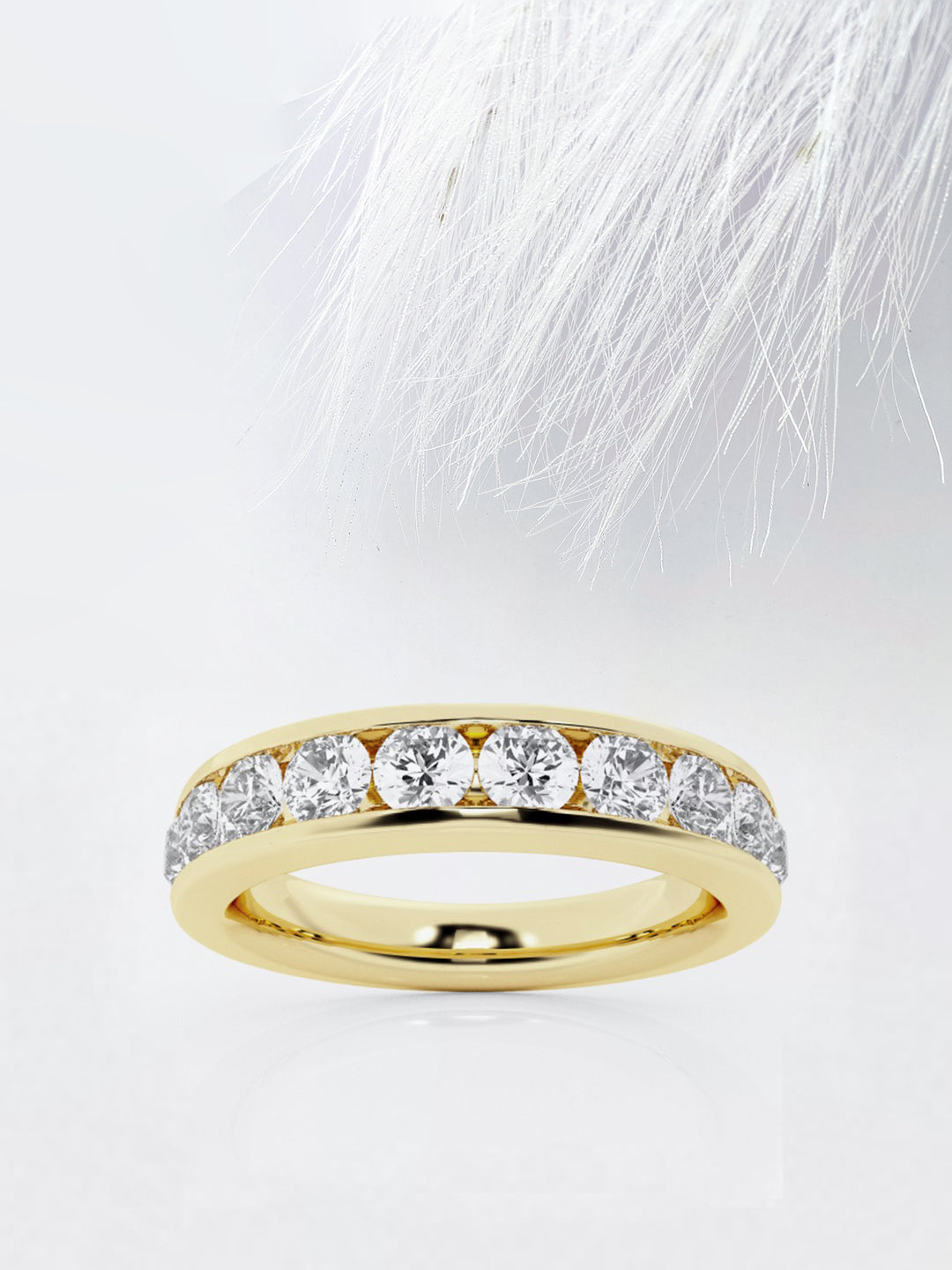 Round FG - VS2 Lab Grown Channel Set Half Eternity Wedding Band - Doozy Diamonds