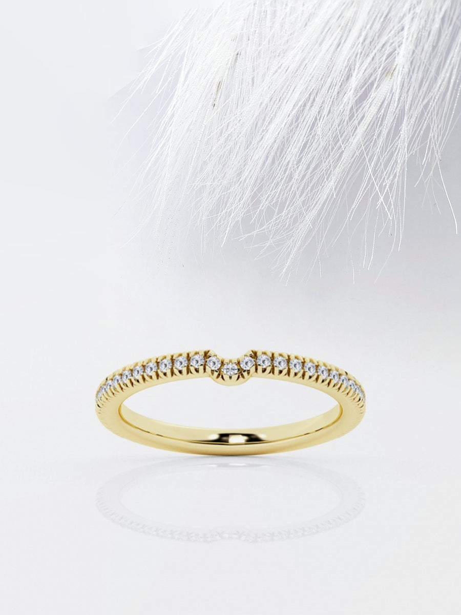 Round FG - VS2 Lab Grown Diamond French Pave Stacking Band - Doozy Diamonds