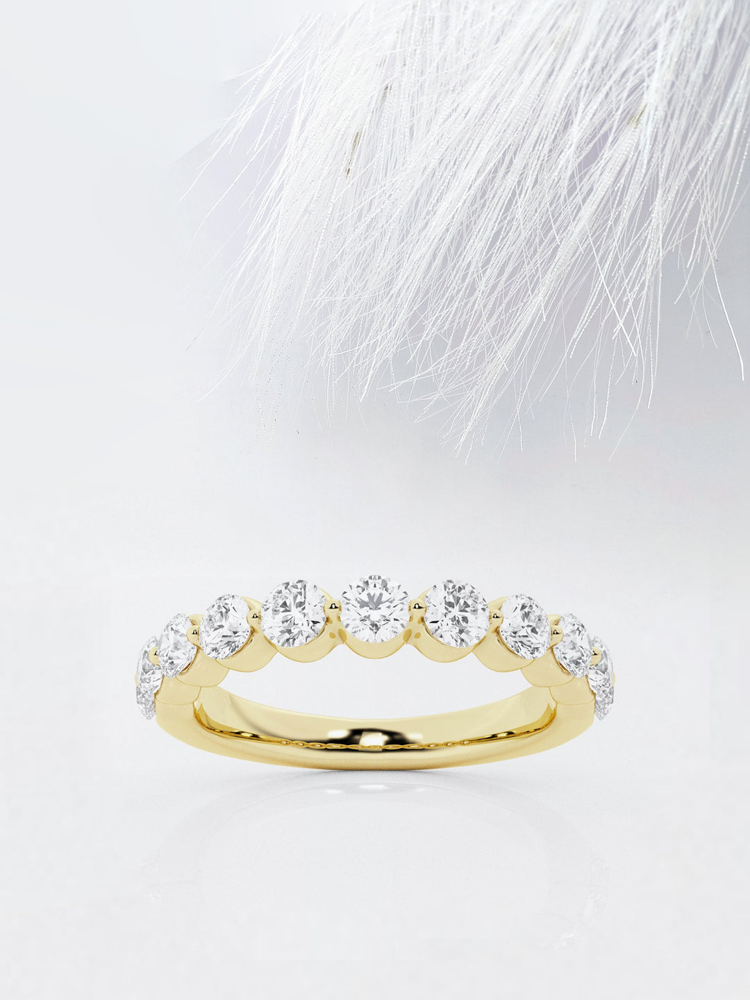 Round FG - VS2 Lab Grown Diamond Floating Wedding Band - Doozy Diamonds