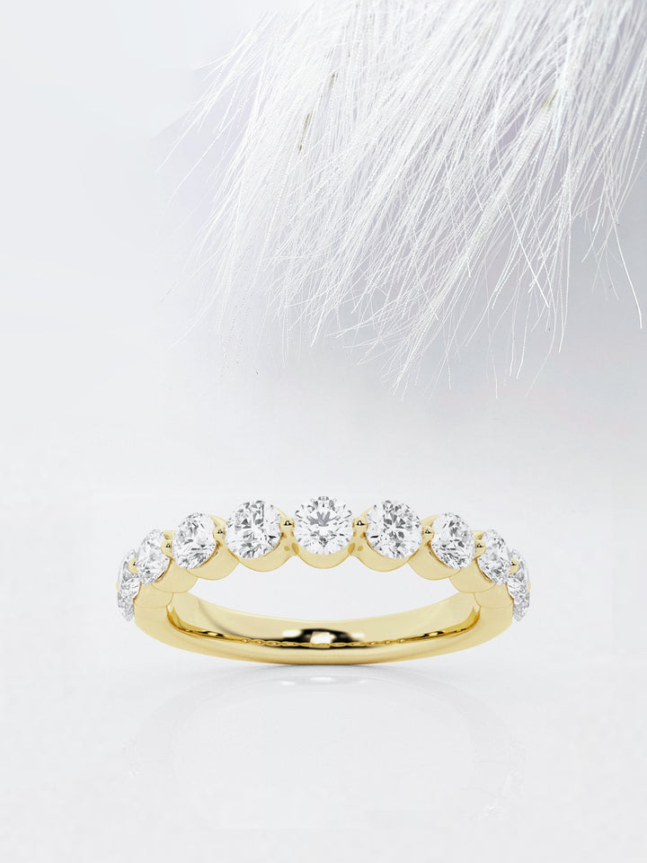 Round FG - VS2 Lab Grown Diamond Floating Wedding Band - Doozy Diamonds