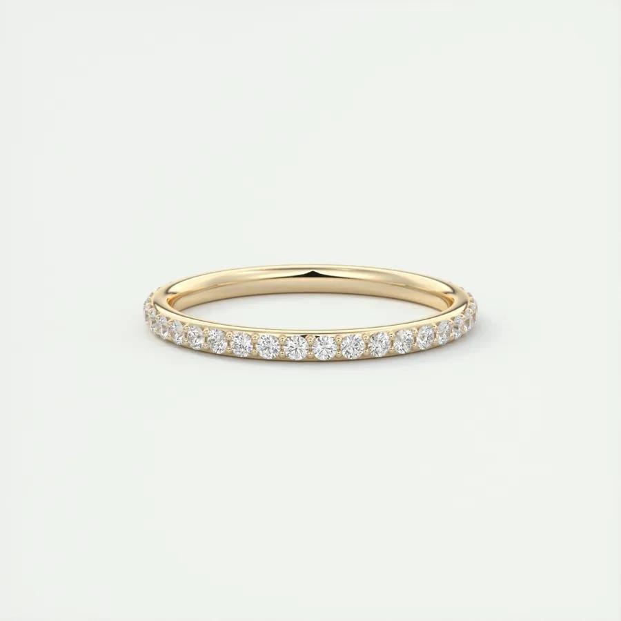 Round Brilliant diamond wedding band in white gold