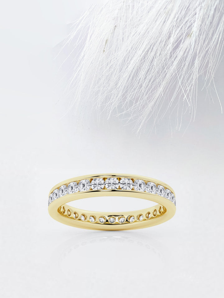 Round FG - VS2 Lab Grown Diamond Channel Set Wedding Band - Doozy Diamonds