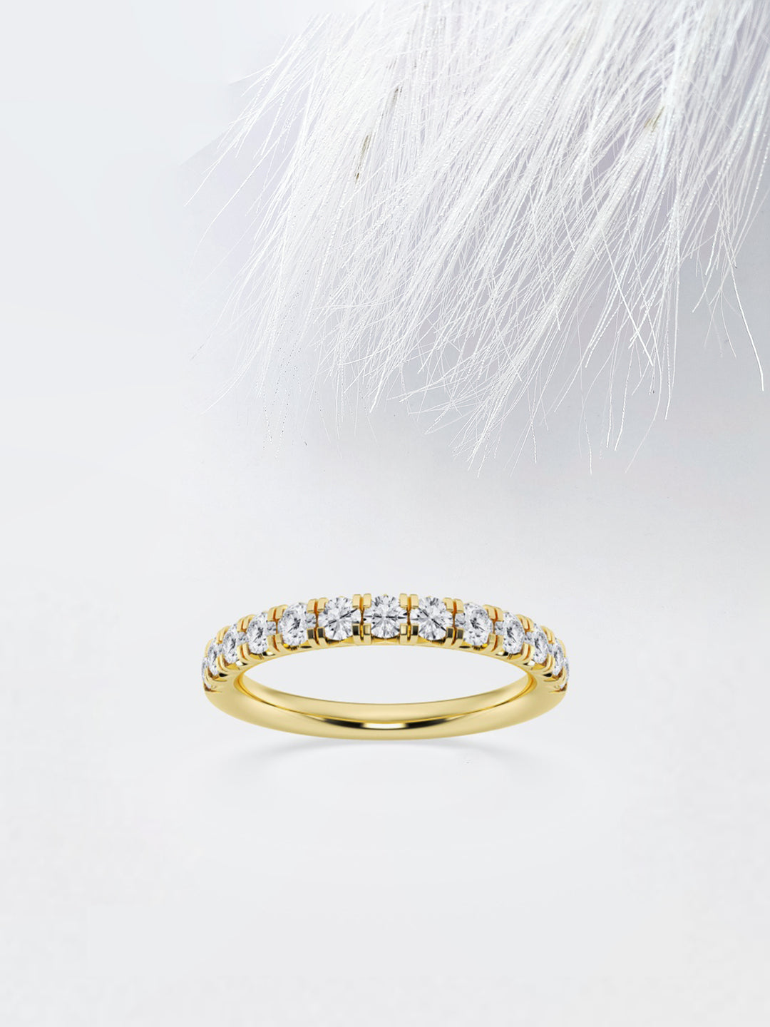 Round FG - VS2 Lab Grown Diamond French Pave Wedding Band - Doozy Diamonds