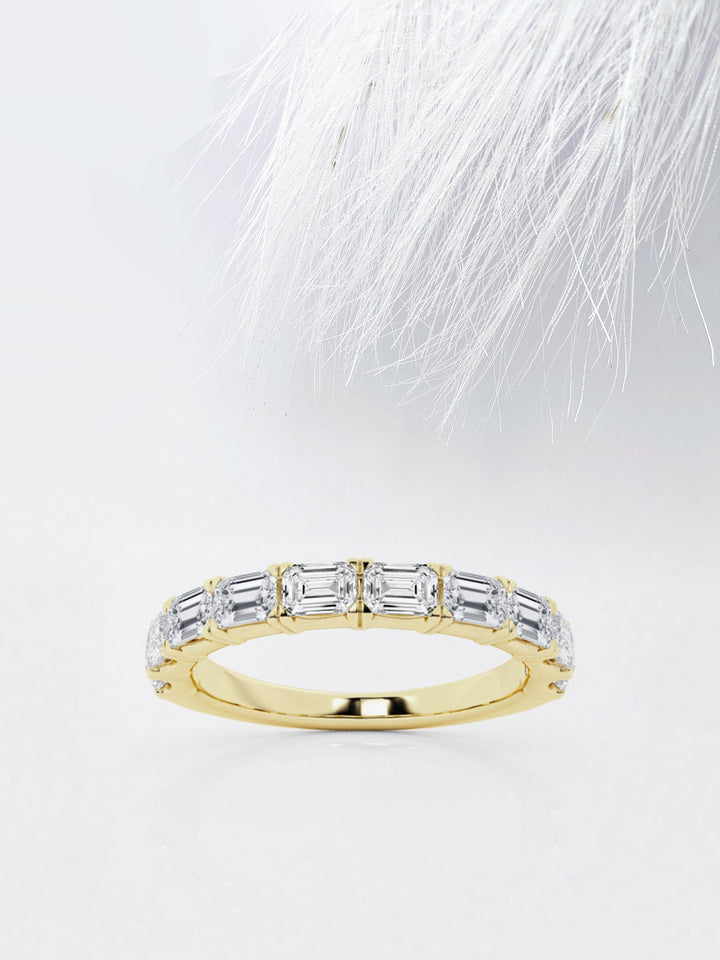 Emerald FG - VS2 Lab Grown Diamond East To West Eternity Band For Women - Doozy Diamonds