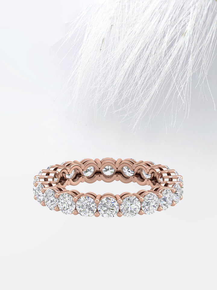 Round GH - VVS Lab Grown Diamond Full Eternity Wedding Band - Doozy Diamonds