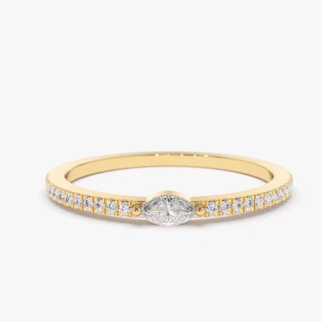 Marquise & Round Cut Diamond Engagement Ring for Her - Doozy Diamonds