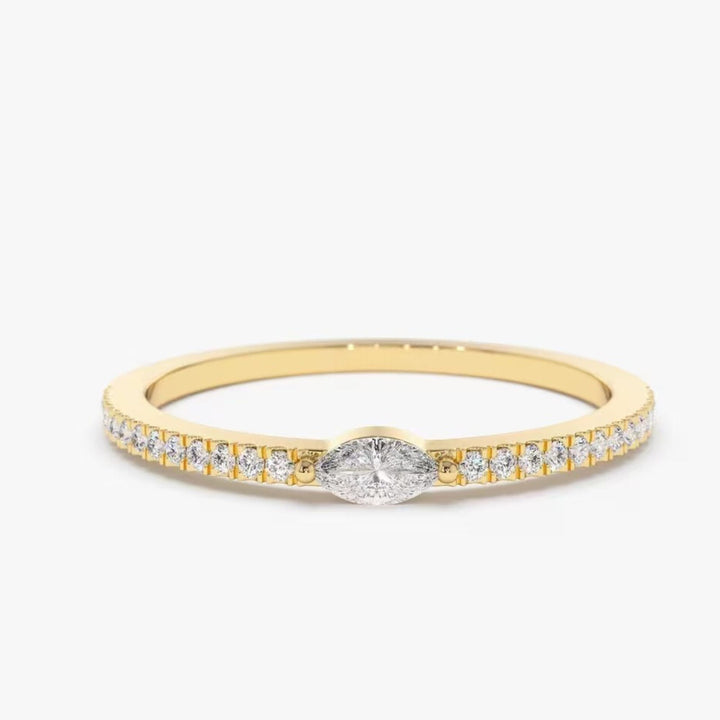 Marquise & Round Cut Diamond Engagement Ring for Her - Doozy Diamonds