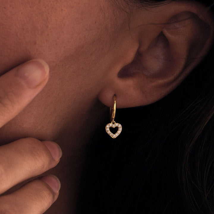 Heart Shape Hoop Diamond Earrings for Women - Doozy Diamonds