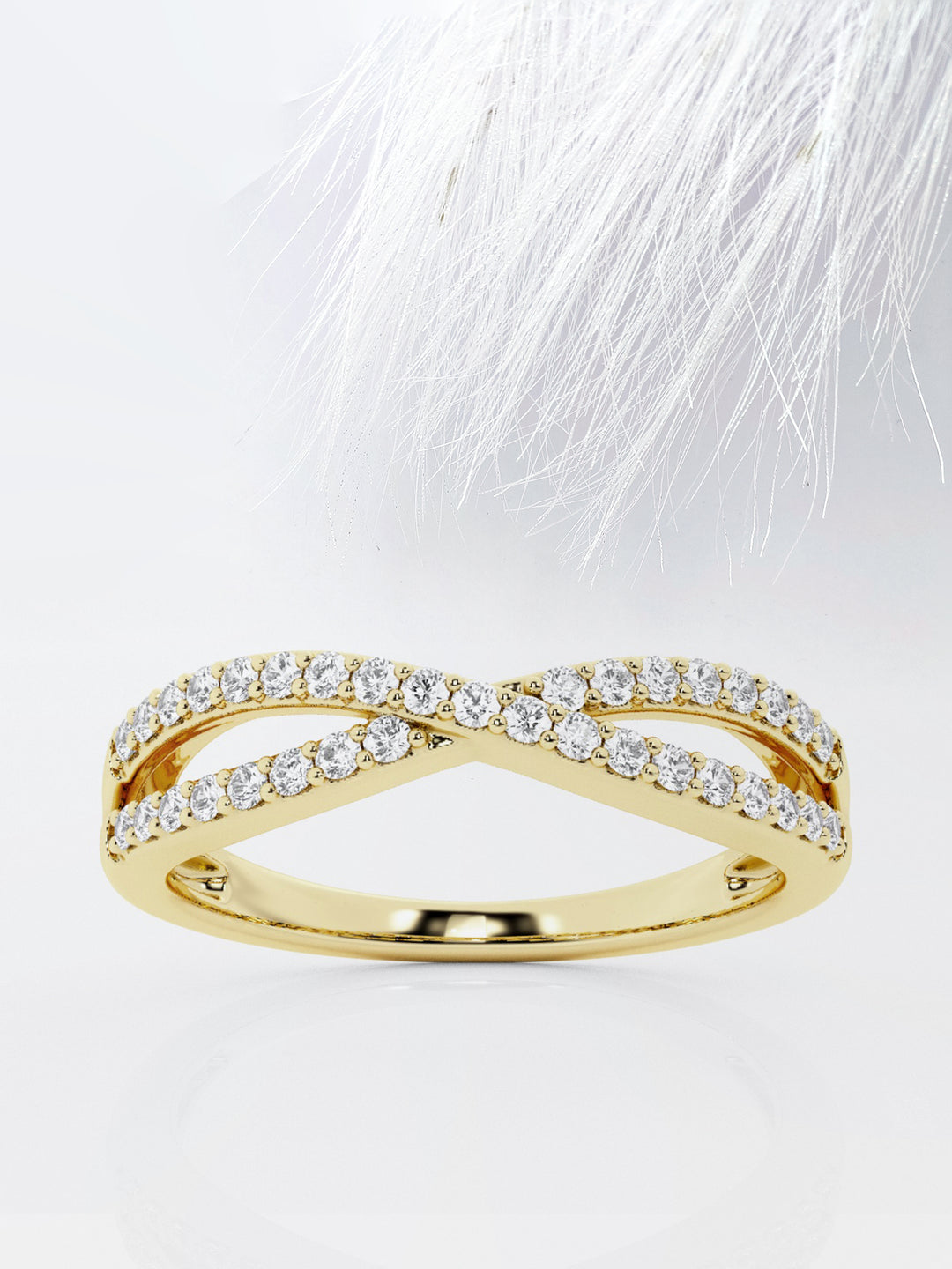 Round FG - VS2 Lab Grown Diamond Crossover Wedding Band - Doozy Diamonds