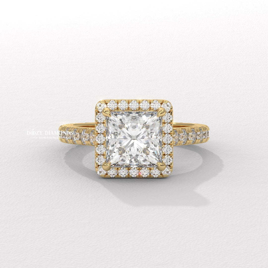 Shop princess pave lab grown diamond engagement ring