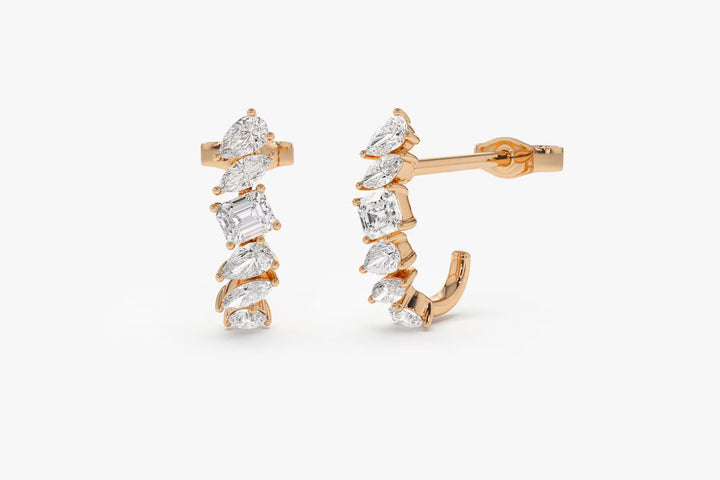 Diamond Shapes Unique Statement Stud Earrings for Women - Doozy Diamonds