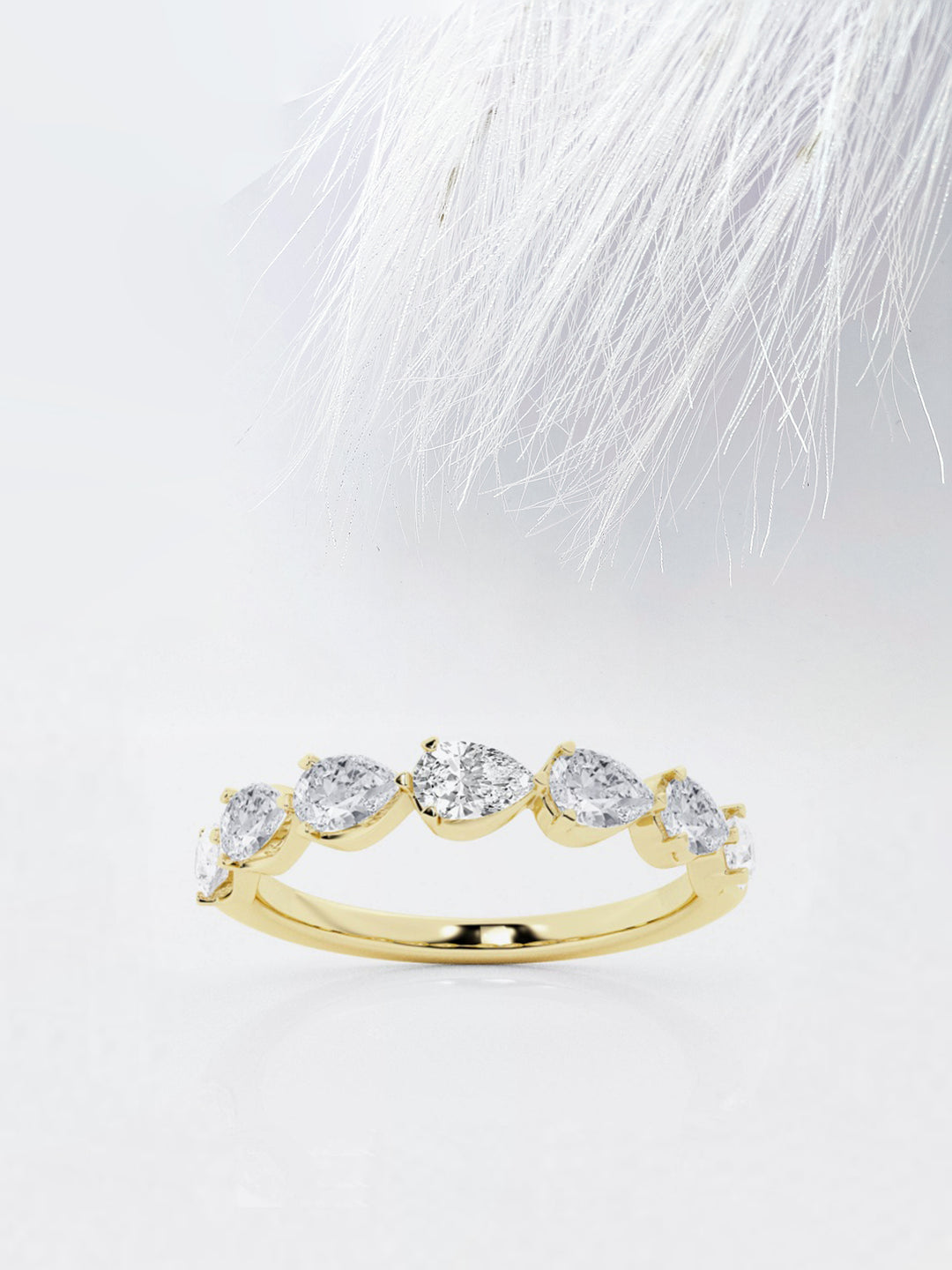 Pear FG - VS2 Lab Grown Diamond Half Eternity Wedding Band - Doozy Diamonds