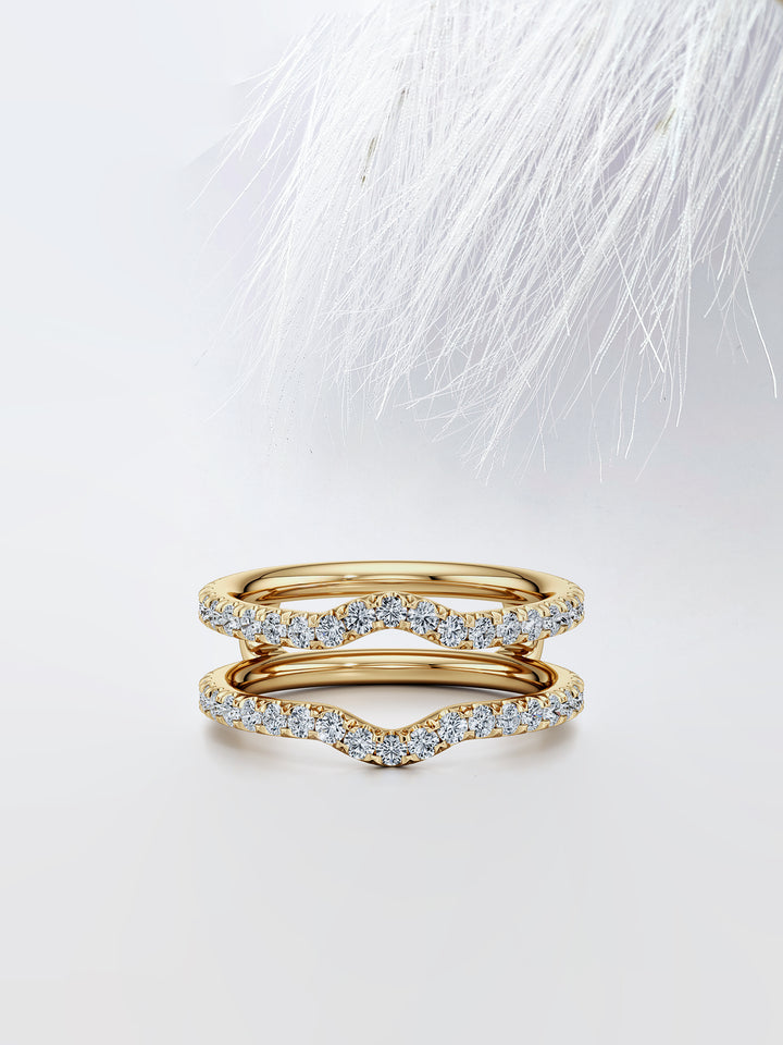 Round FG - VS1 Lab Grown Diamond Double Stacking Wedding Band - Doozy Diamonds
