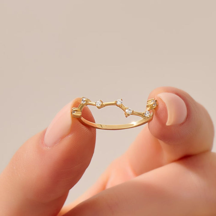 Lab-Grown Diamond Constellation Ring for Women 14k Solid Gold