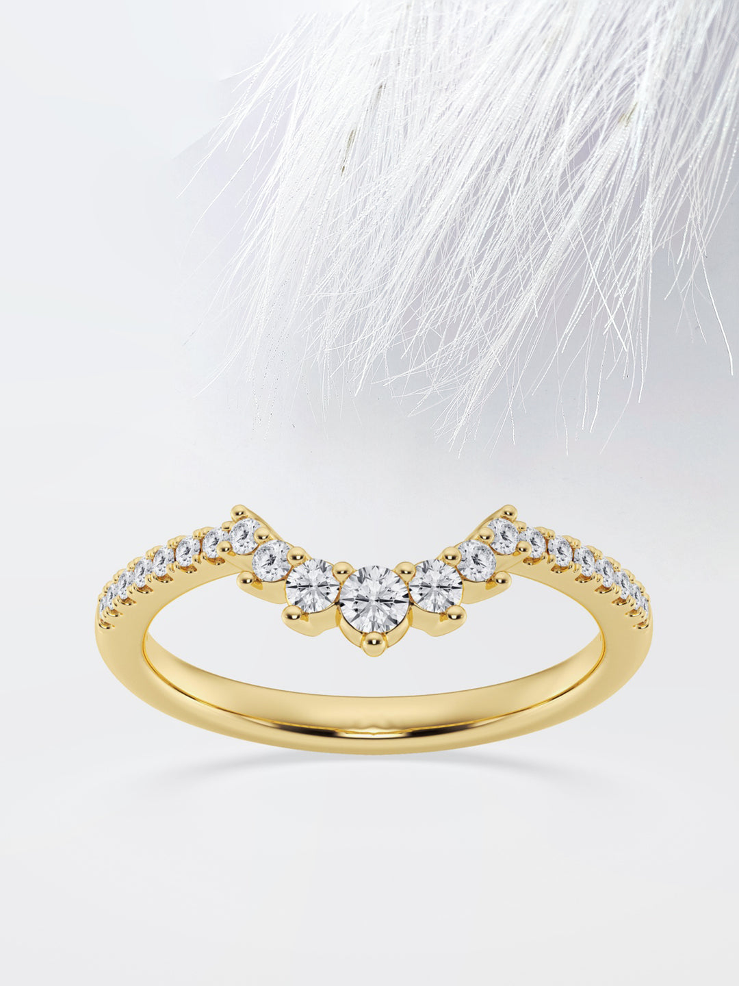Round FG - VS2 Lab Grown Diamond Crown Wedding Band - Doozy Diamonds