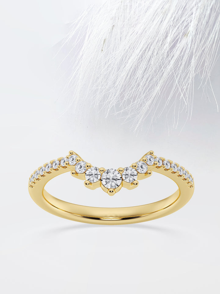 Round FG - VS2 Lab Grown Diamond Crown Wedding Band - Doozy Diamonds