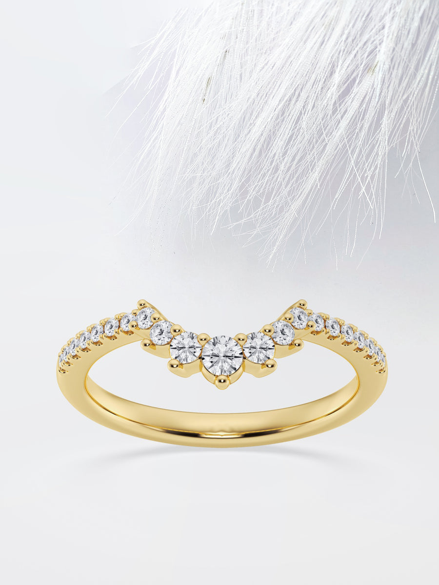 Round FG - VS2 Lab Grown Diamond Crown Wedding Band - Doozy Diamonds