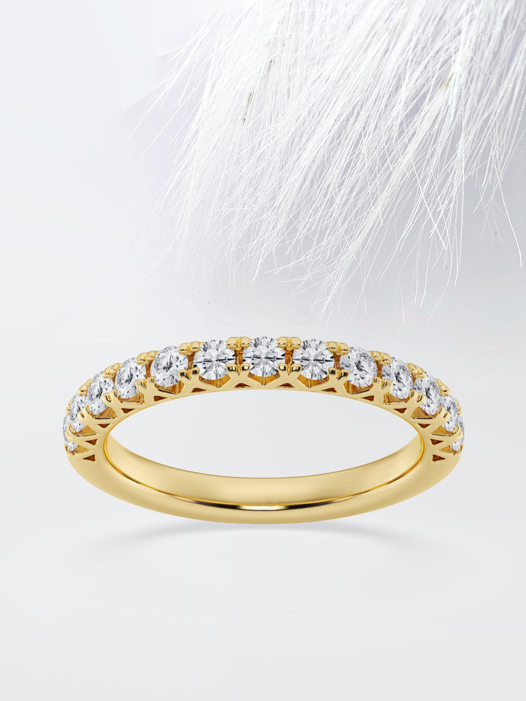 Round FG - VS2 Lab Grown Diamond Fancy Prongs Wedding Band - Doozy Diamonds