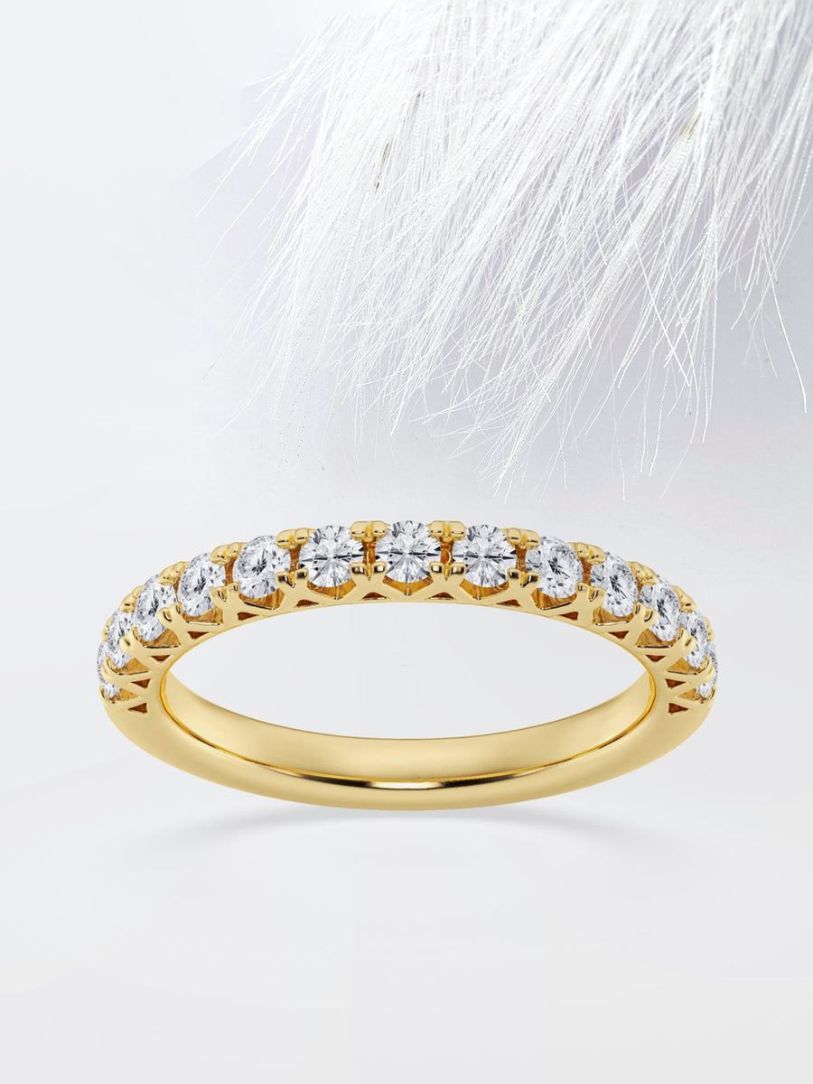 Round FG - VS2 Lab Grown Diamond Fancy Prongs Wedding Band - Doozy Diamonds