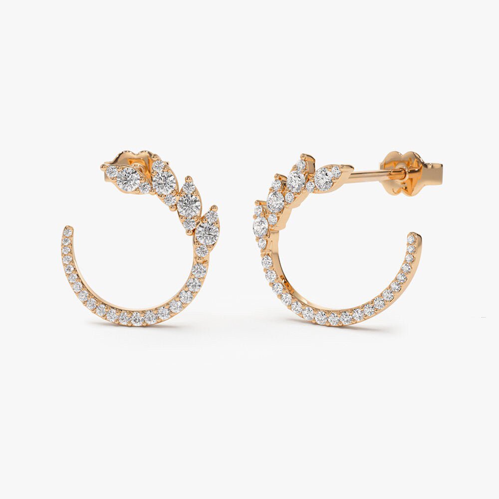 Round Cut Diamond Cluster Stud Earrings for Mother - Doozy Diamonds