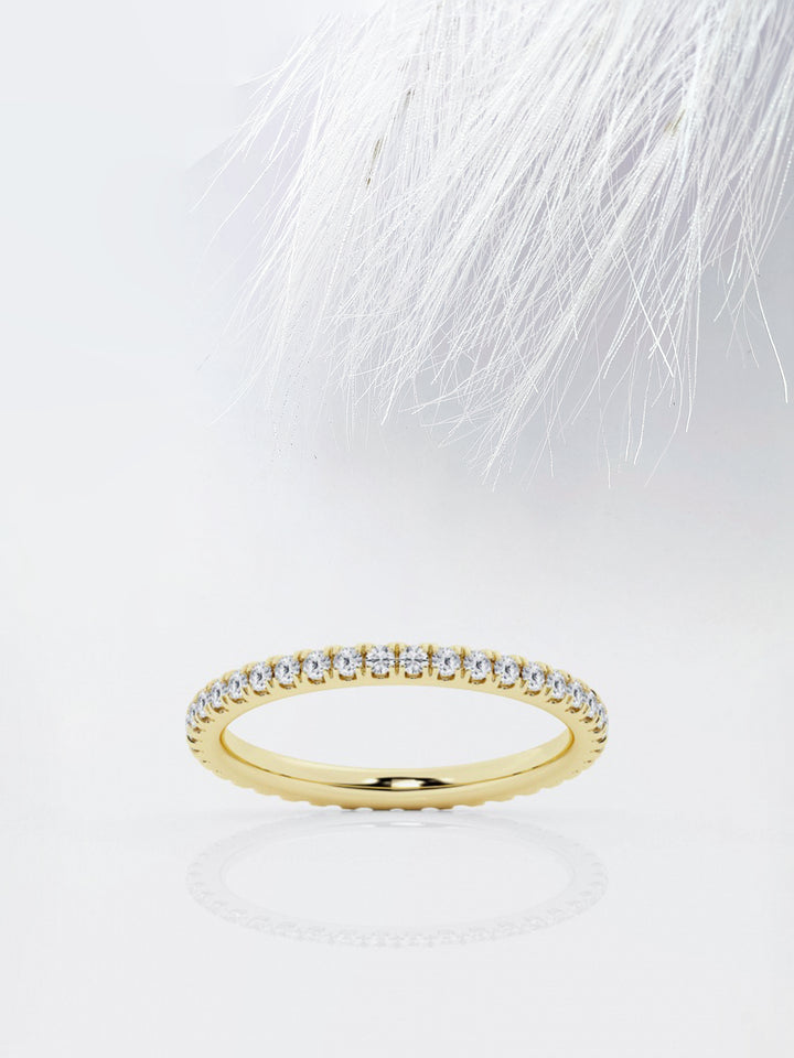 Round FG - VS2 Lab Grown Diamond Full Eternity Dainty Band - Doozy Diamonds