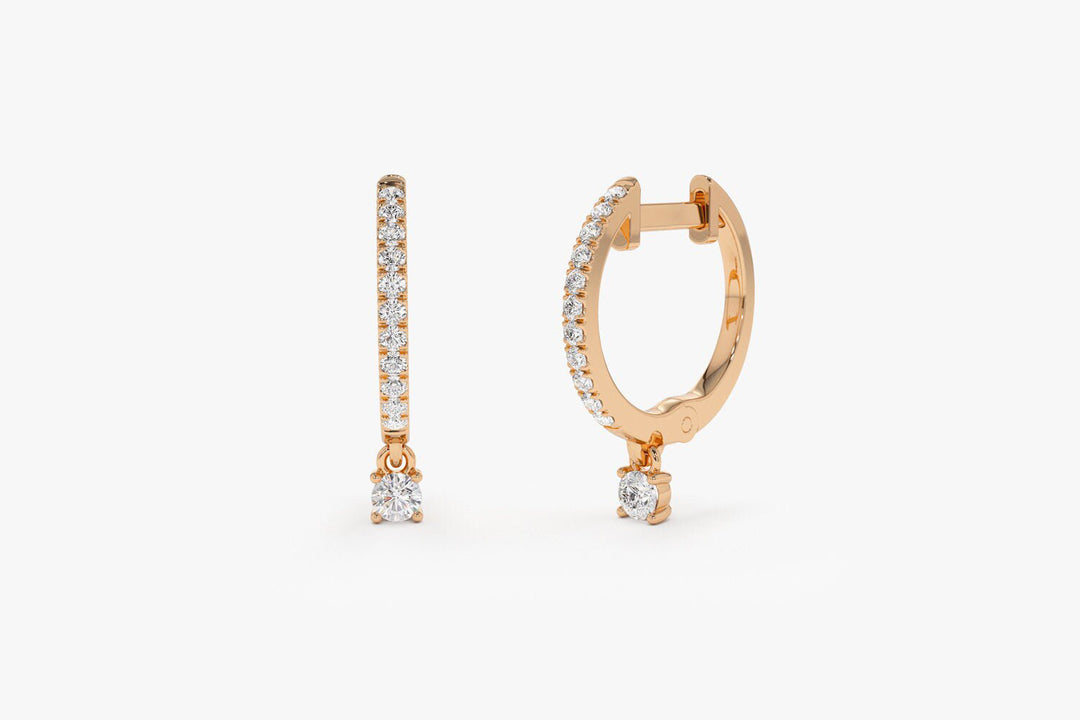 Round Cut Diamond lab grown diamond Hoop Earrings for Women - Doozy Diamonds