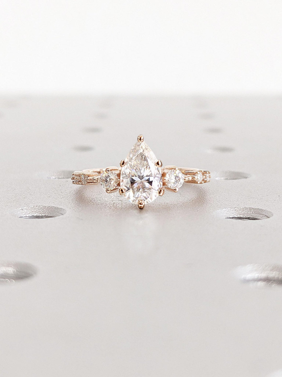 Buy 1.0CT pear cluster lab grown diamond engagement ring online
