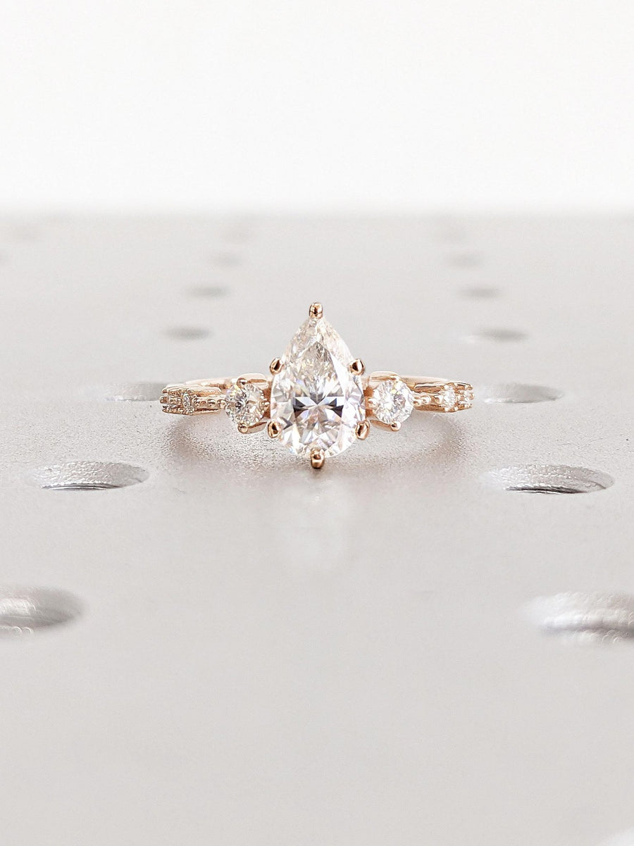 Buy 1.0CT pear cluster lab grown diamond engagement ring online