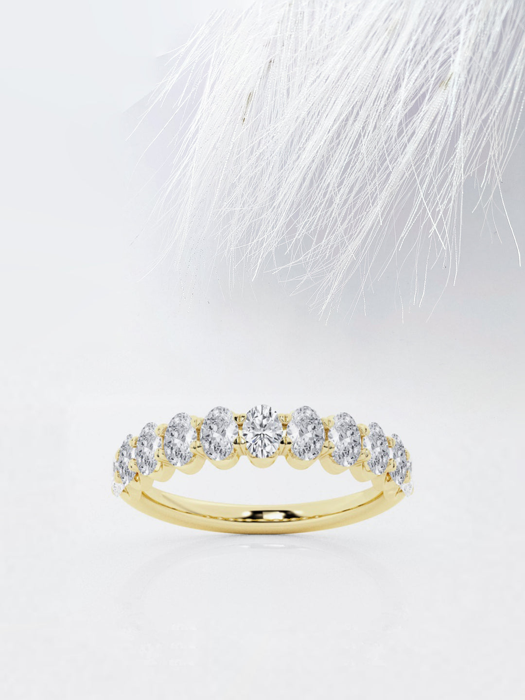 Oval FG - VS2 Lab Grown Diamond Half Eternity Wedding Band - Doozy Diamonds