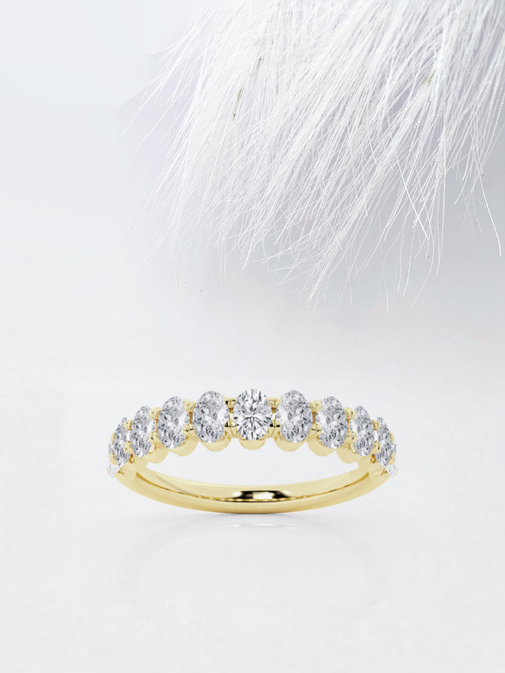 Oval FG - VS2 Lab Grown Diamond Half Eternity Wedding Band - Doozy Diamonds