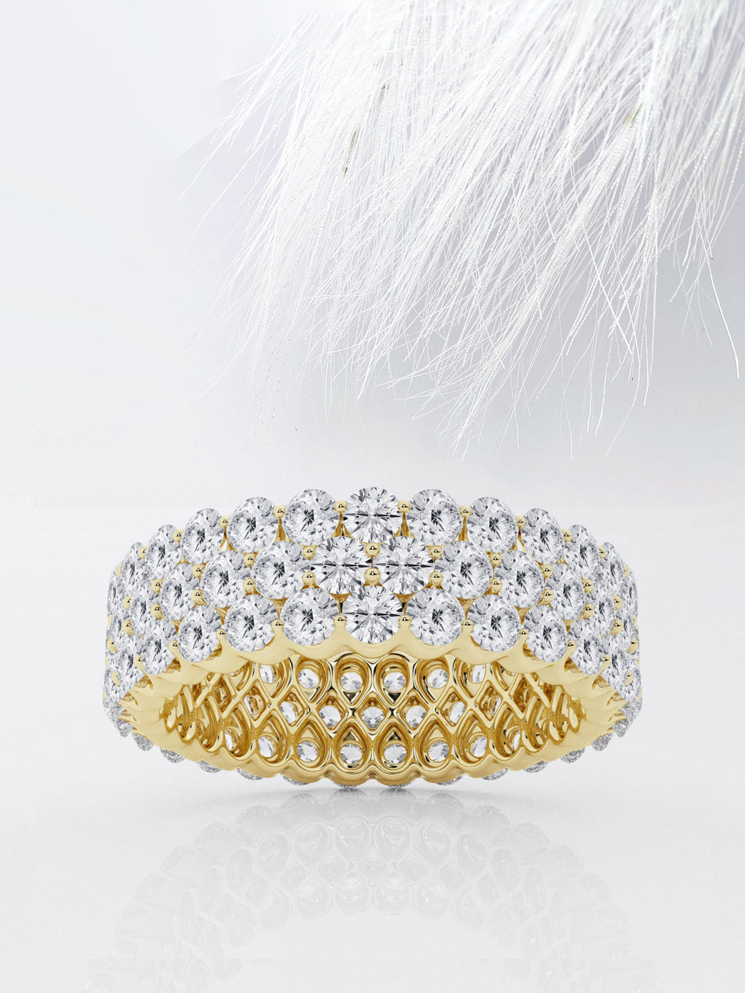 Round FG - VS2 Lab Grown Diamond Three Row Eternity Band - Doozy Diamonds