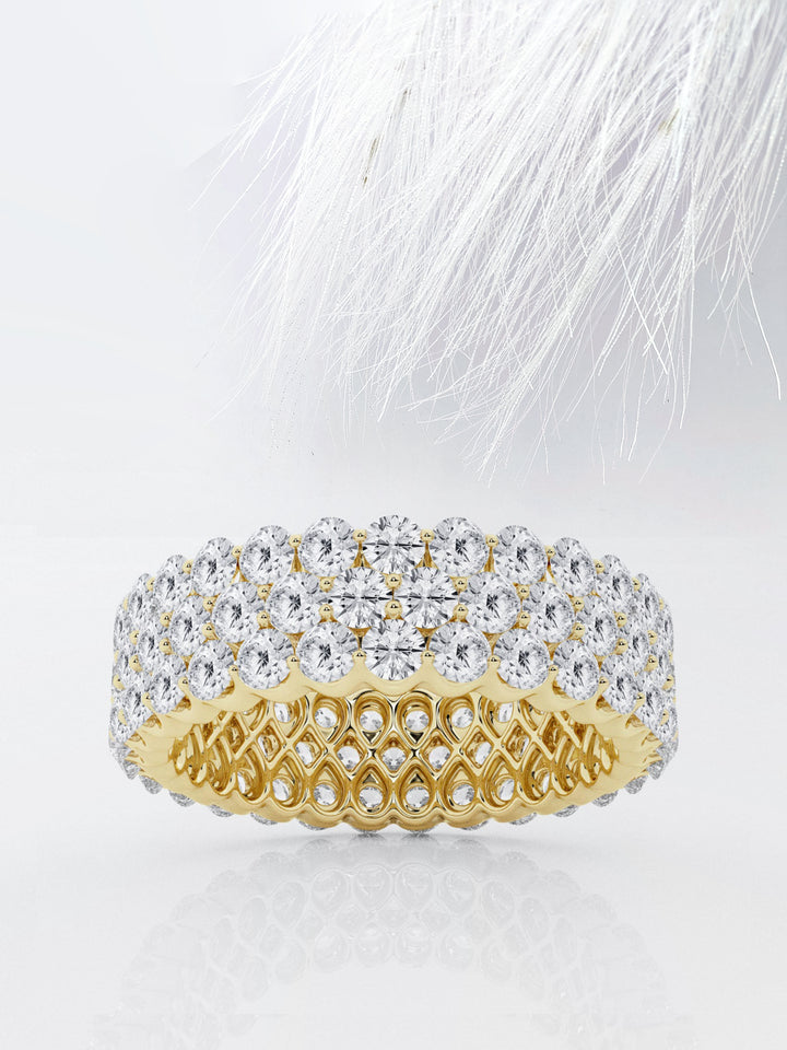 Round FG - VS2 Lab Grown Diamond Three Row Eternity Band - Doozy Diamonds