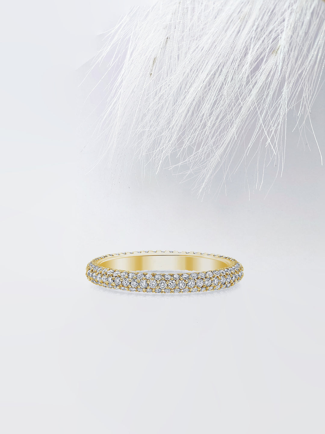 Round FG - VS1 Lab Grown Diamond Cluster Set Eternity Band - Doozy Diamonds