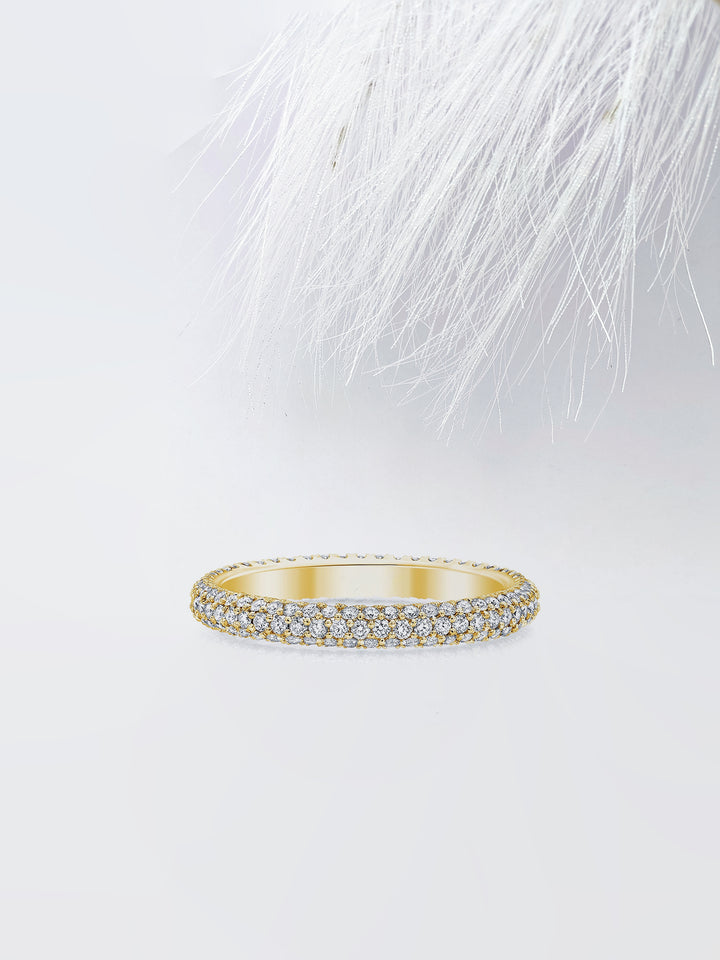 Round FG - VS1 Lab Grown Diamond Cluster Set Eternity Band - Doozy Diamonds