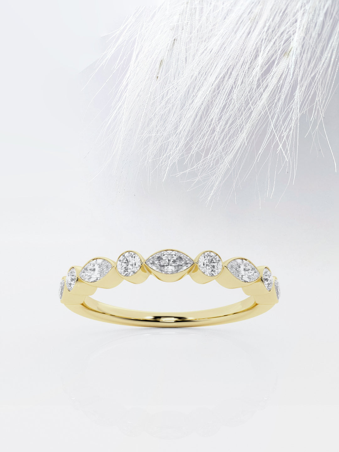 Marquise And Round FG - VS2 Lab Grown Diamond Half Eternity Band - Doozy Diamonds