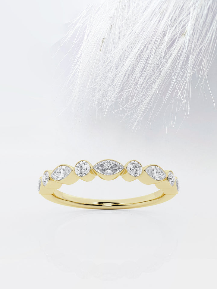 Marquise And Round FG - VS2 Lab Grown Diamond Half Eternity Band - Doozy Diamonds