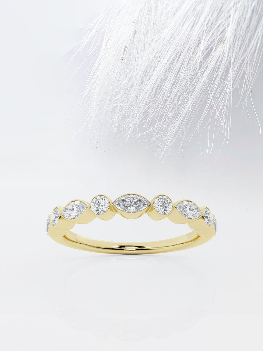 Marquise And Round FG - VS2 Lab Grown Diamond Half Eternity Band - Doozy Diamonds