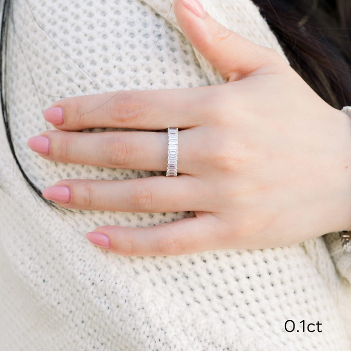 Baguette Cut DE - VS1 Lab Grown Diamond Full Eternity Wedding Band For Women - Doozy Diamonds