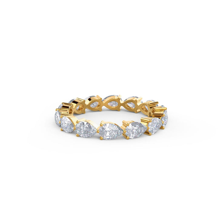 Pear Cut East - West DE - VS1 Lab Grown Diamond Full Eternity Wedding Band - Doozy Diamonds