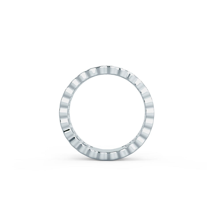 Round Cut Lab Grown Diamond Two Row Wedding Band - Doozy Diamonds
