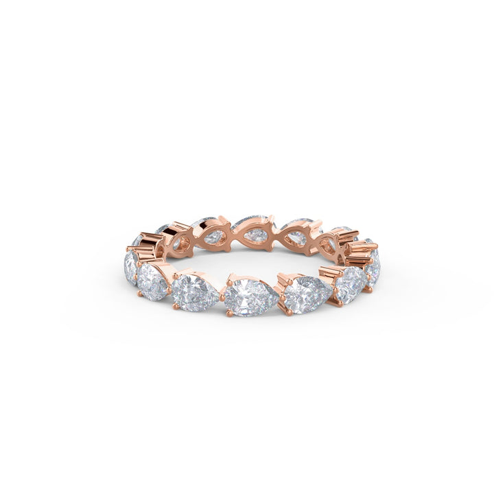 Pear Cut East - West DE - VS1 Lab Grown Diamond Full Eternity Wedding Band - Doozy Diamonds