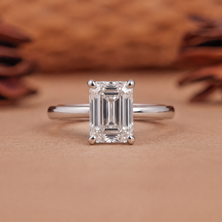 2.0CT Emerald Cut E/VS2 Solitaire Lab Grown Diamond Engagement Ring