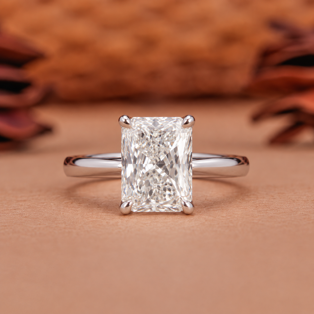 2.0CT Radiant Solitaire Lab Grown F/VS2 Diamond Engagement Ring