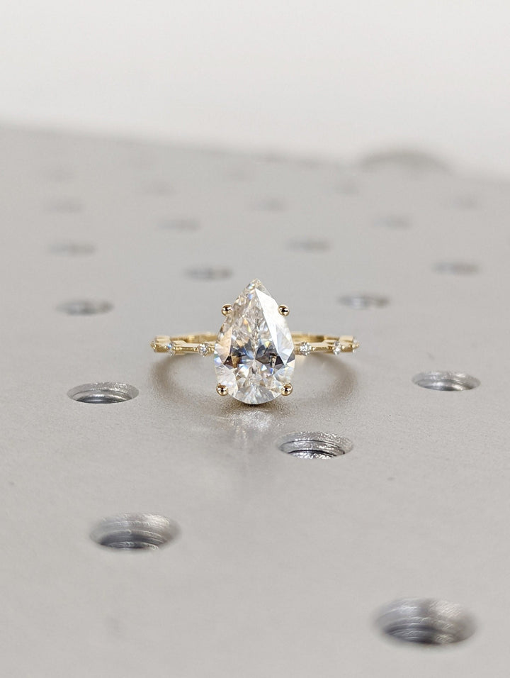 Discover pear pave lab grown diamond engagement ring online