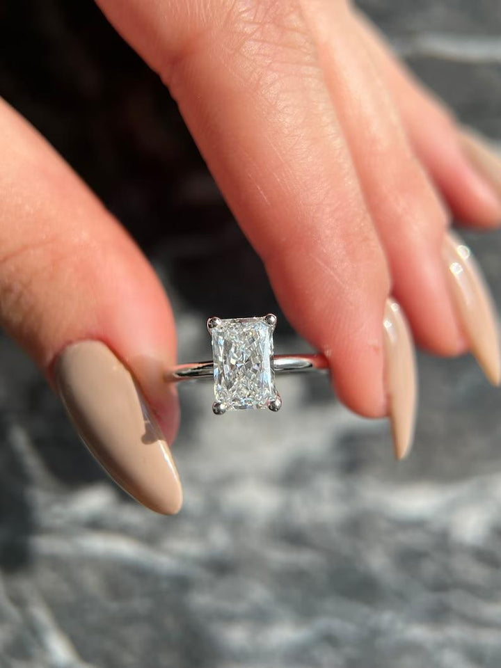 Shop radiant solitaire lab grown diamond engagement ring